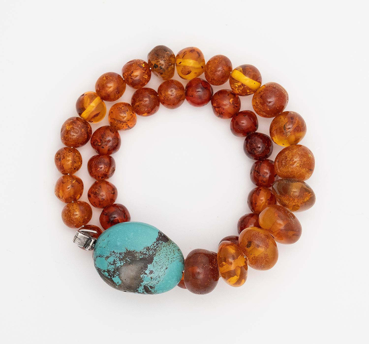 Bracelet made of Baltic sea Amber (cut by hand),Agate and silver.