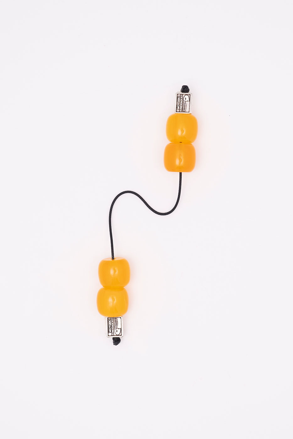 Begleri made of artificial resin (orange with water- like shades)