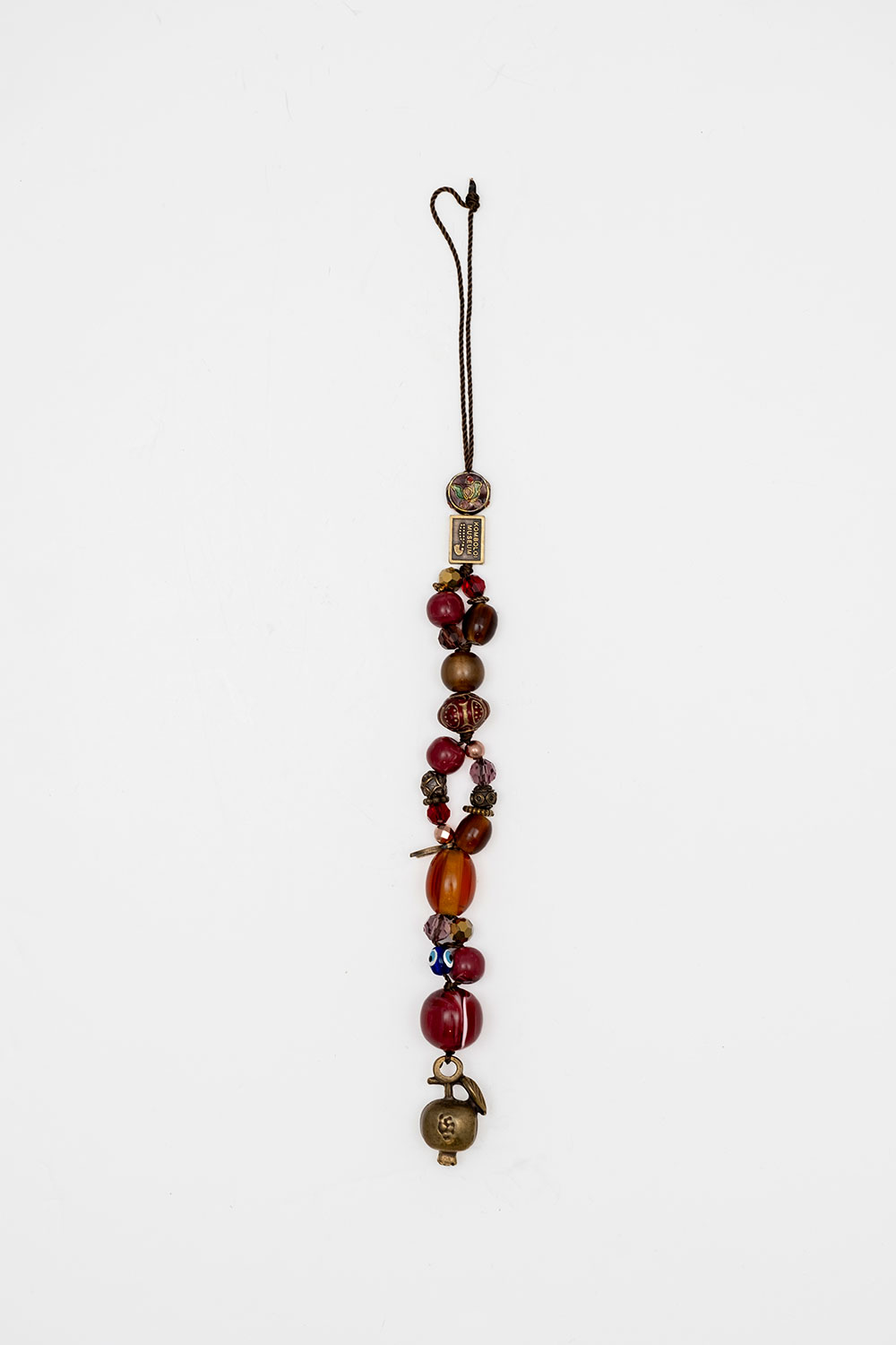 Lucky charm with crystal, artificial resin and agates - pomegranate.