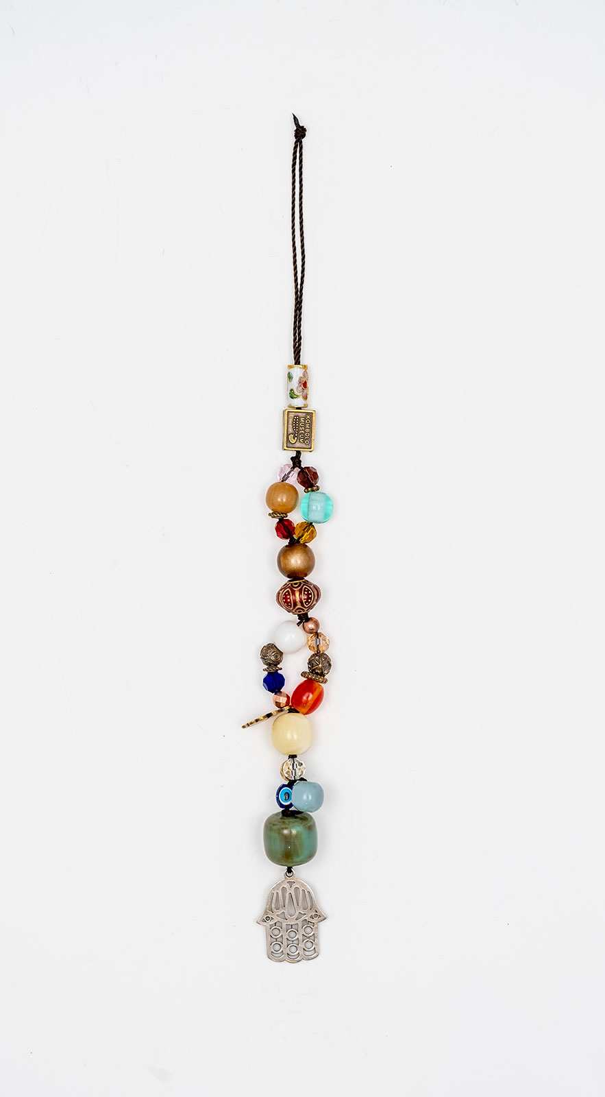 Lucky charm with crystal, artificial resin and agates.(small size) -  The Hand of fatima