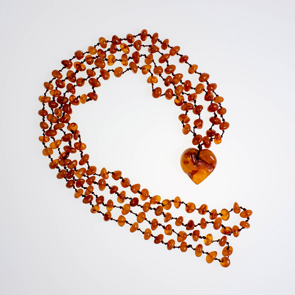 Necklace made of genuine amber from Baltic sea - cut by hand.