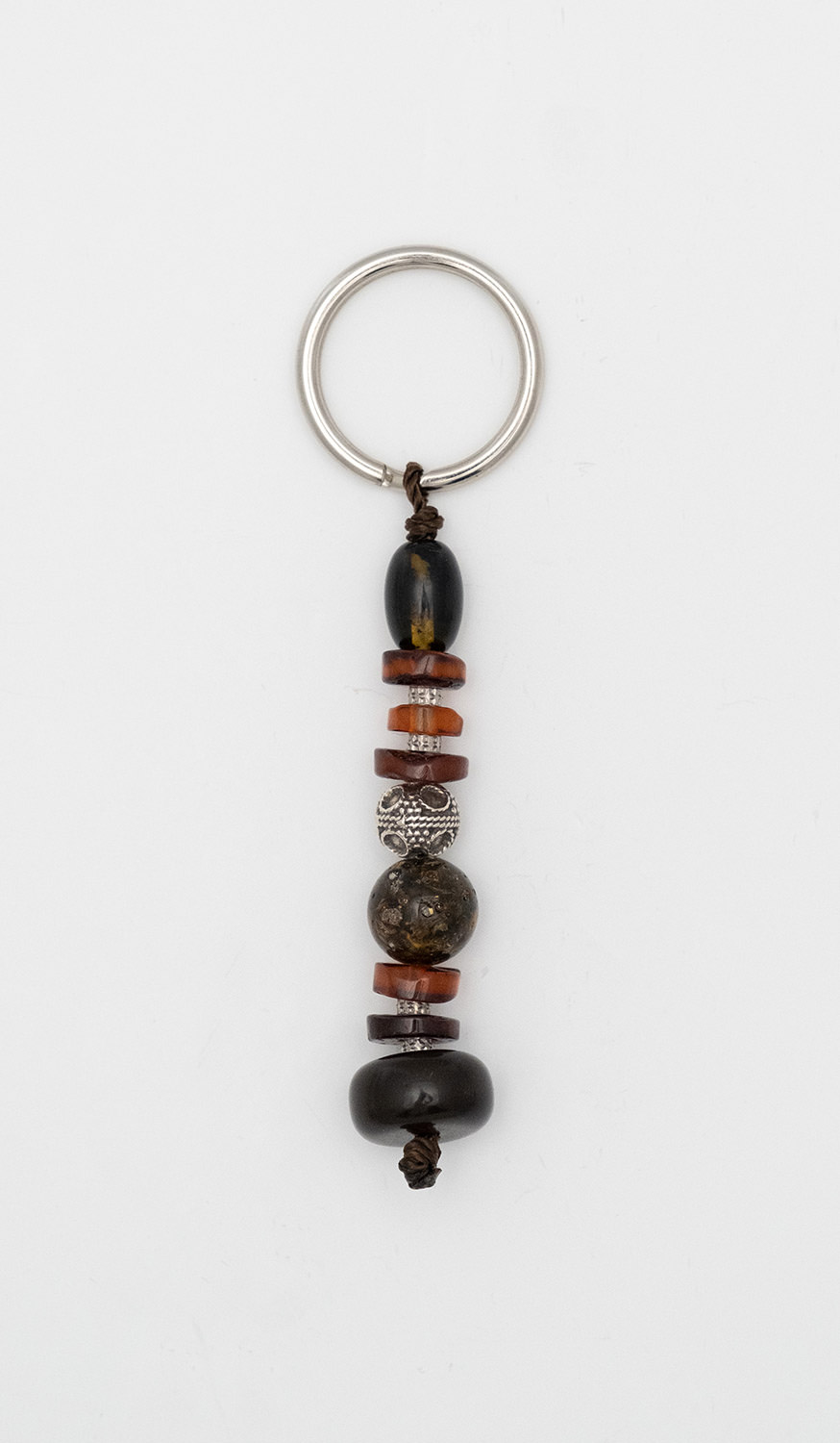 Keyring from Baltic Sea amber and tin
