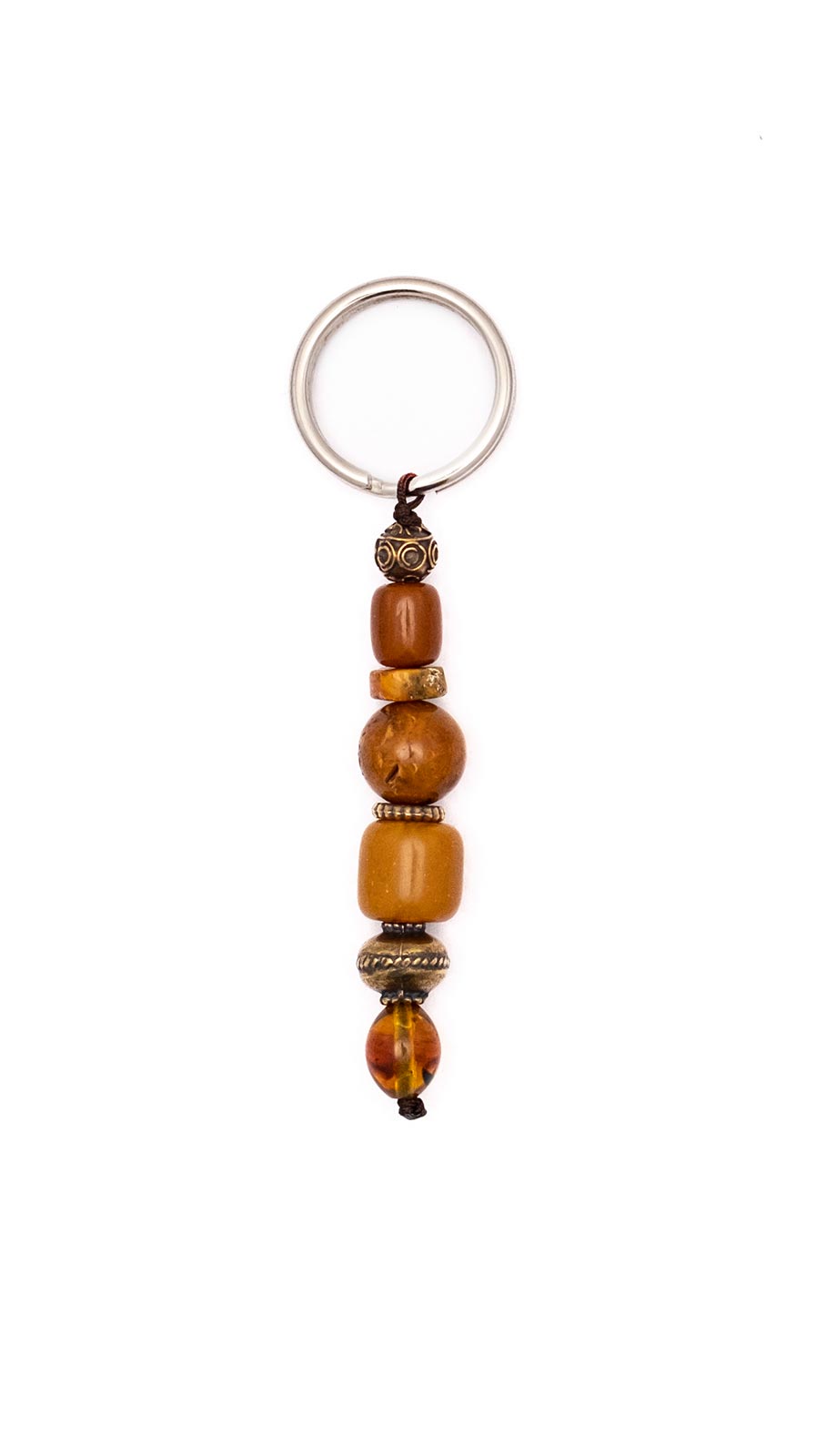 Keyring from Baltic Sea amber and tin 