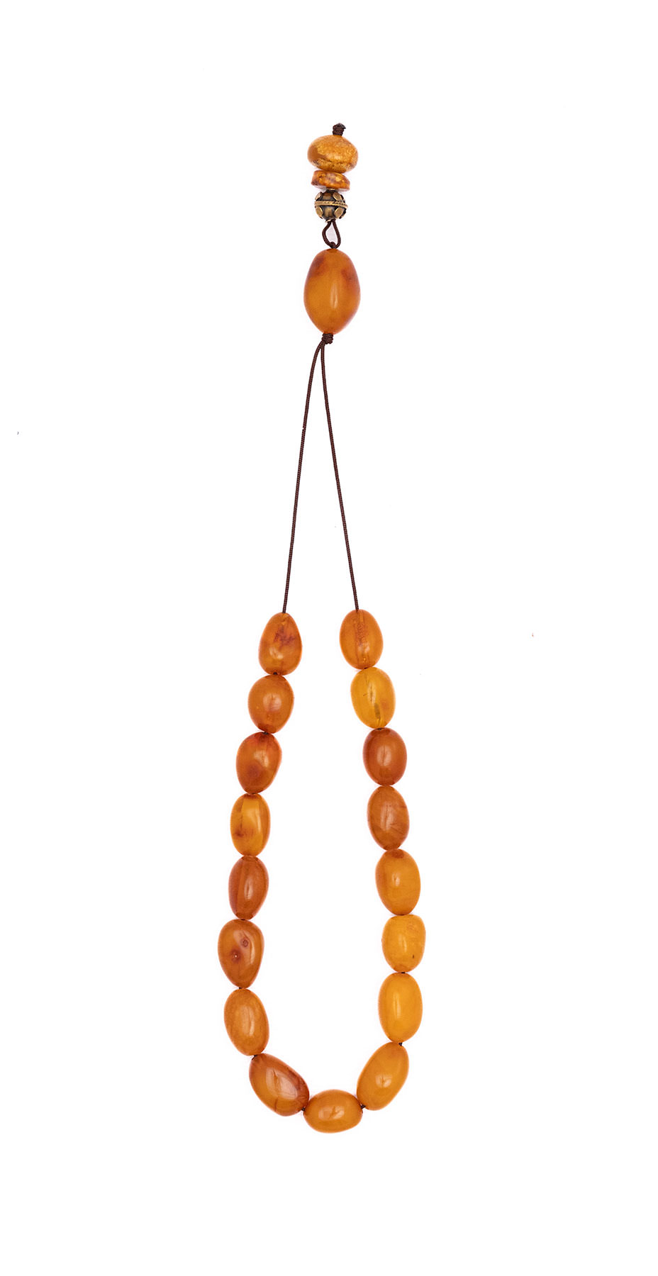 Komboloi made of genuine amber from Baltic sea- cut by hand 