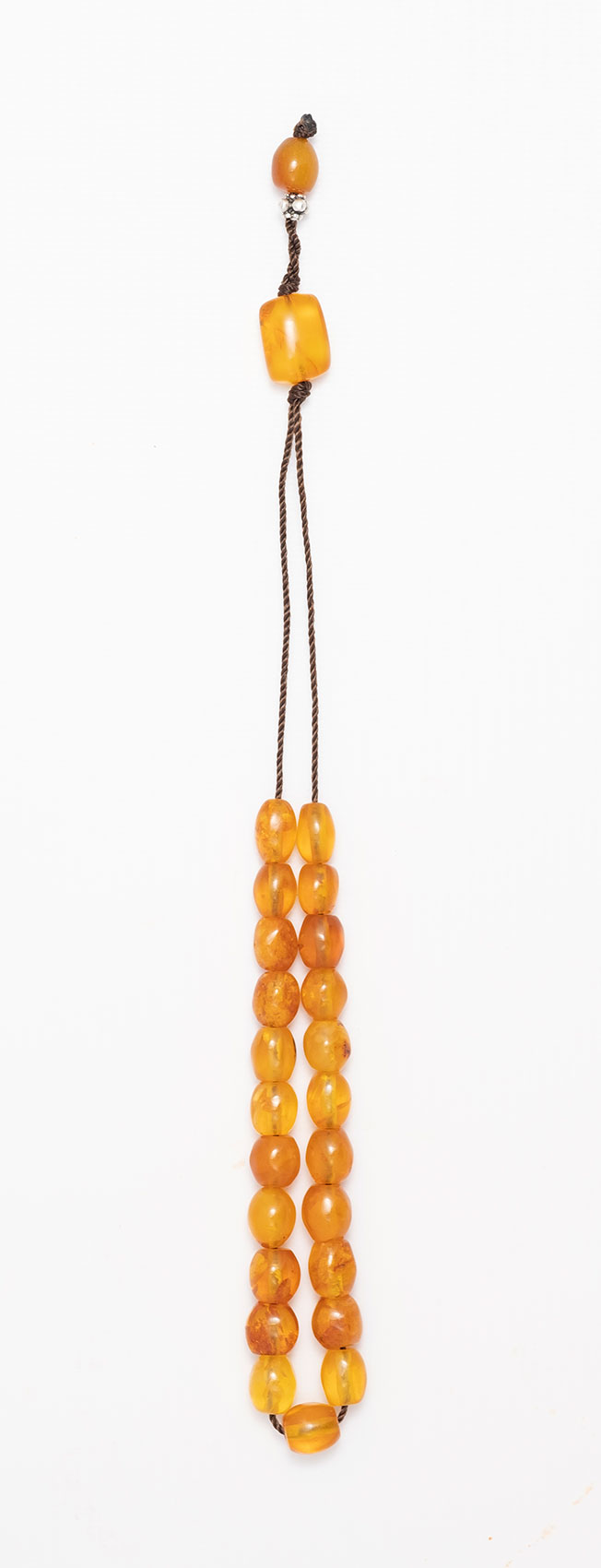 Komboloi made of genuine amber from Baltic sea- cut by hand - Orange.