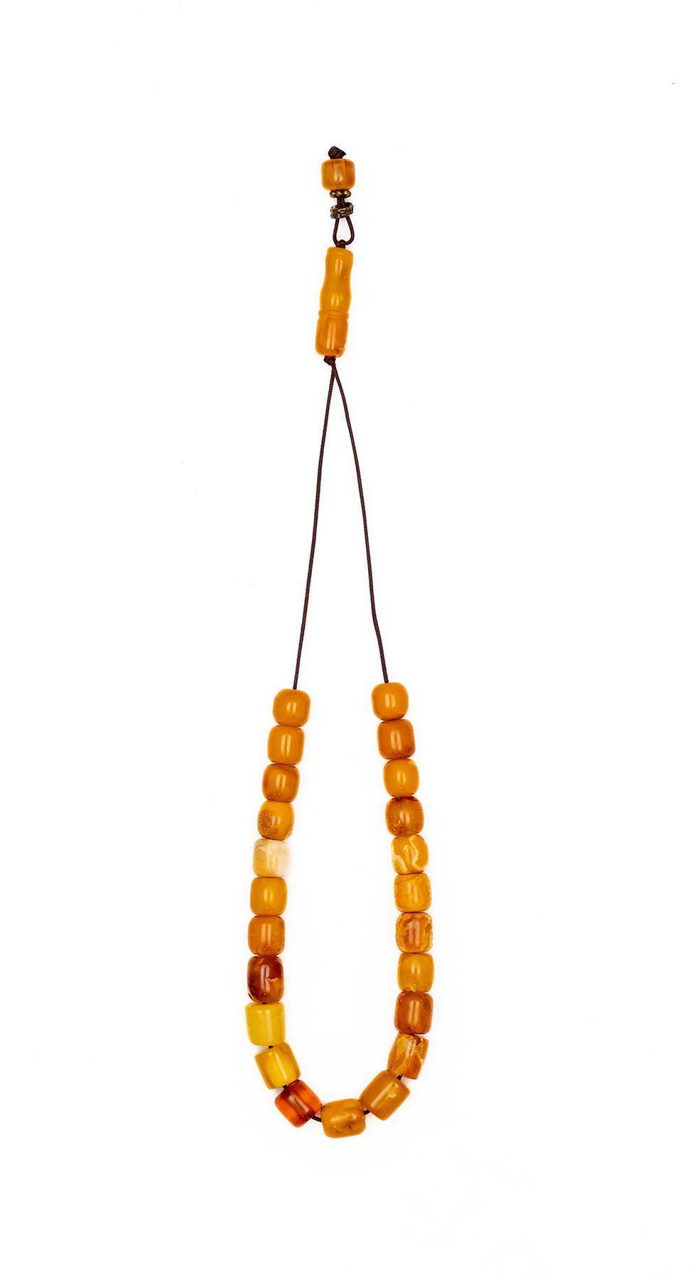 Komboloi made of genuine amber from Baltic sea- cut by hand