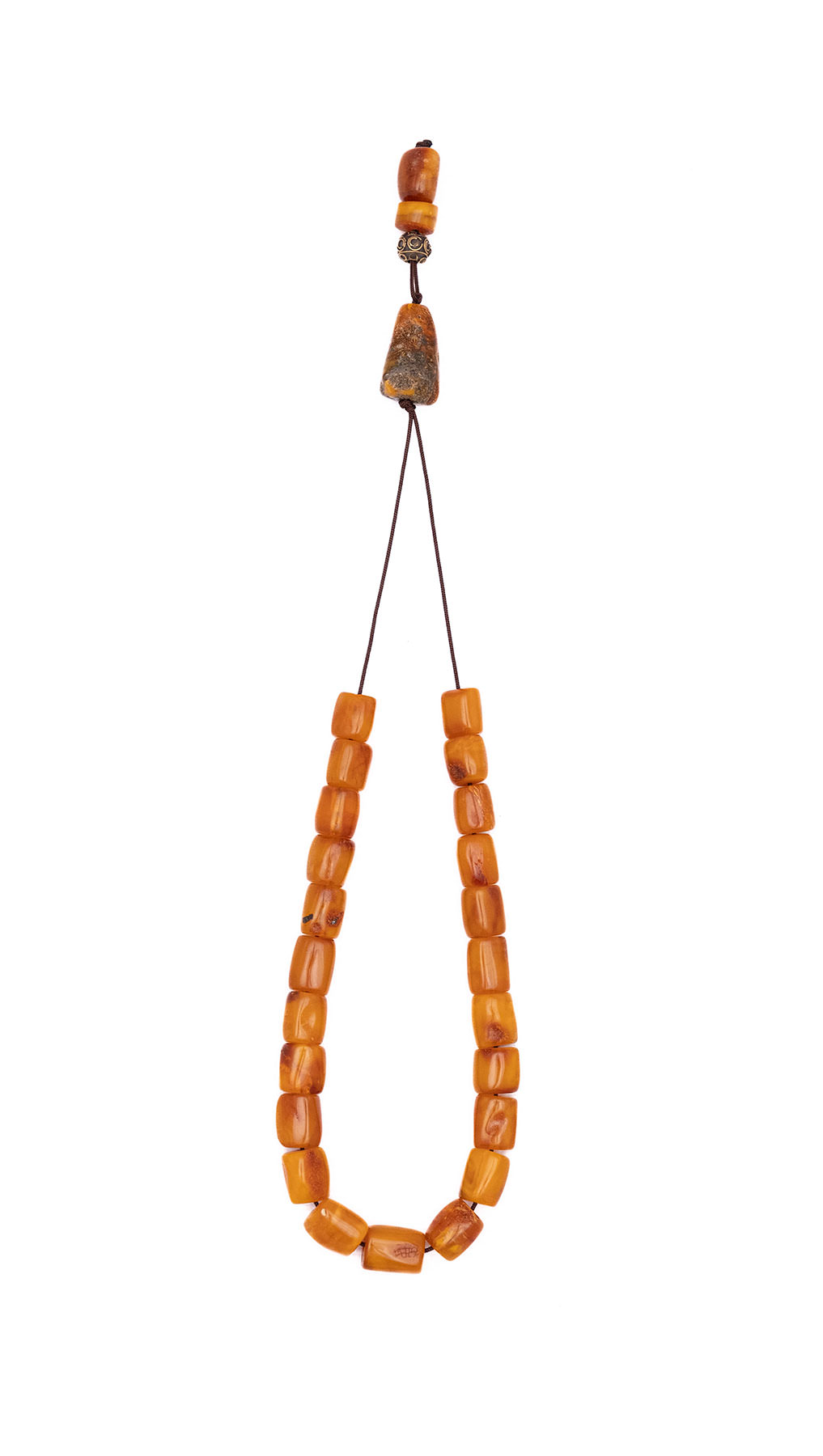 Komboloi made of genuine amber from Baltic sea- cut by hand 