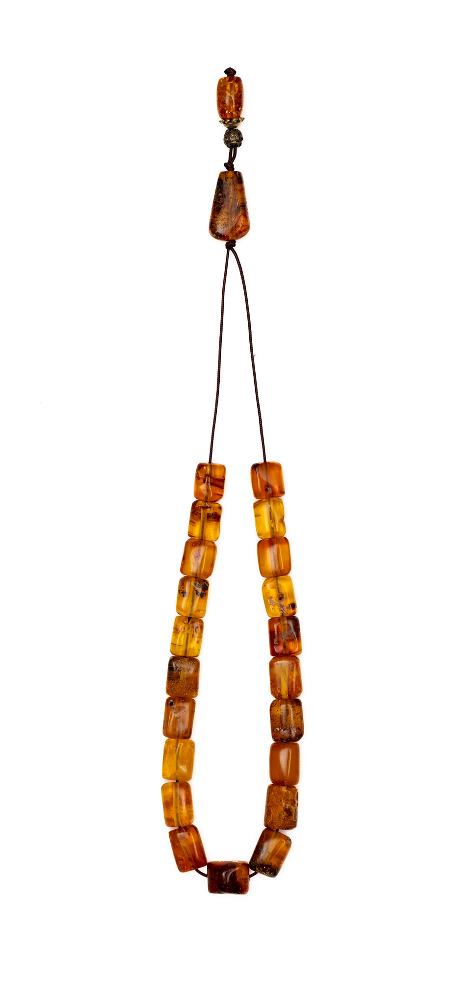 Komboloi made of genuine amber from Baltic sea- cut by hand