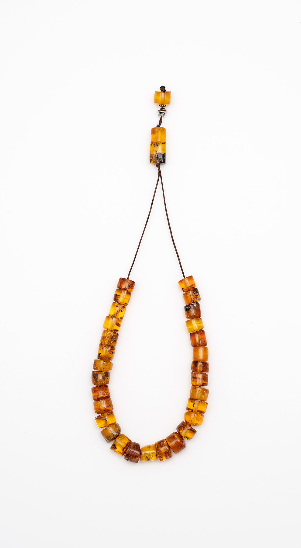 Komboloi made of genuine amber from Baltic sea- cut by hand