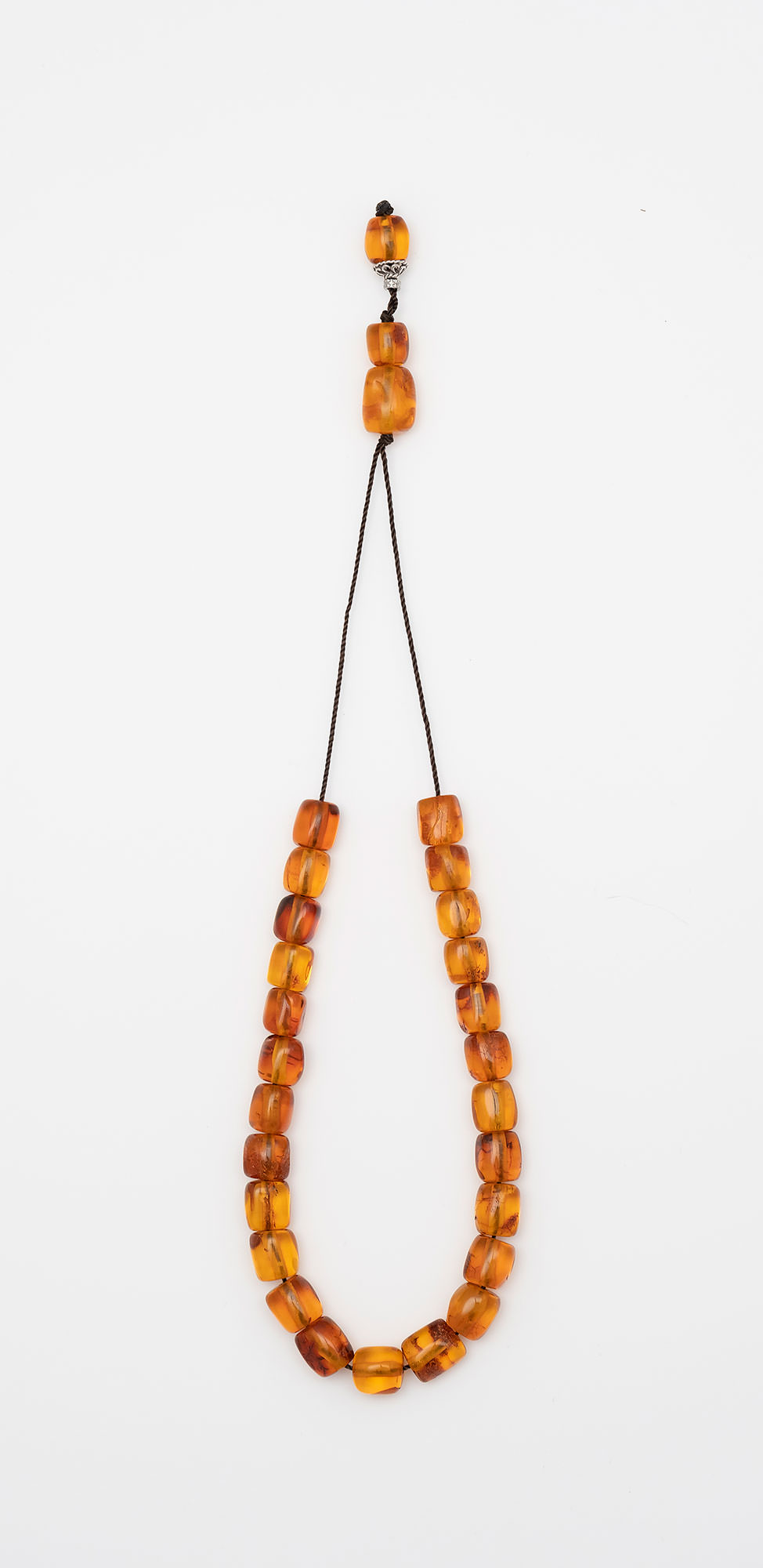 Komboloi made of genuine amber from Baltic sea- cut by hand