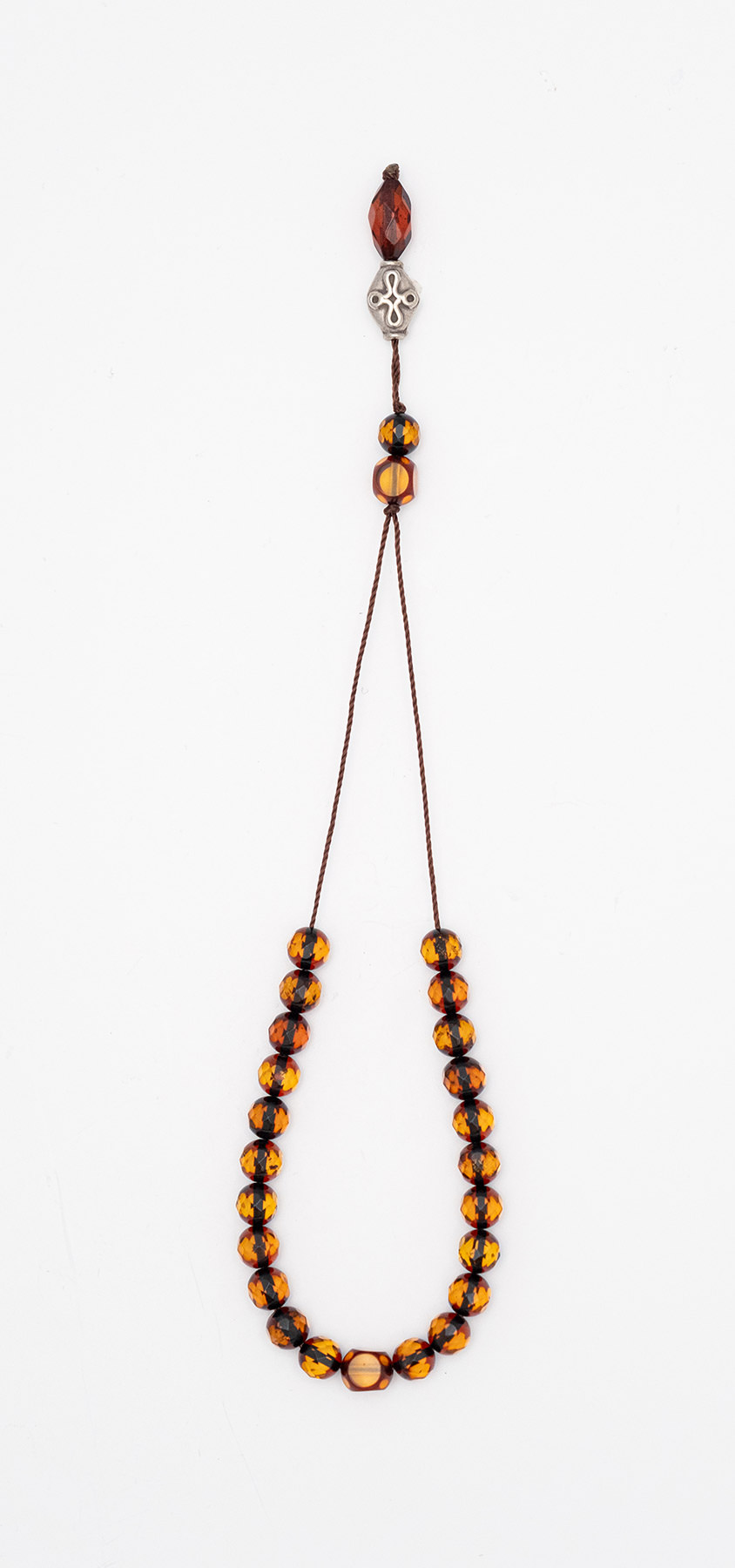 Komboloi made of genuine amber from Baltic sea- cut by hand