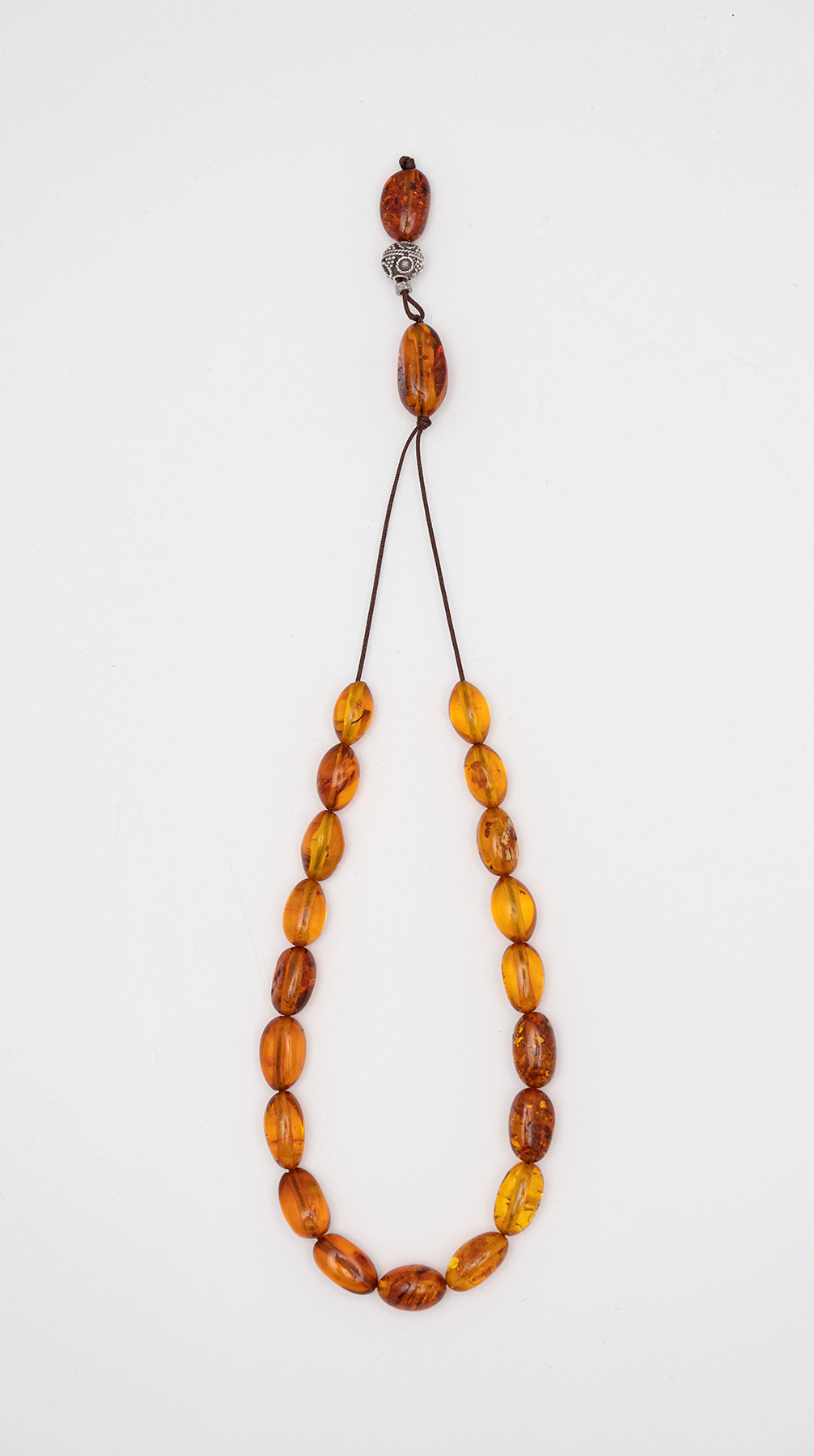 Komboloi made of genuine amber from Baltic sea- cut by hand