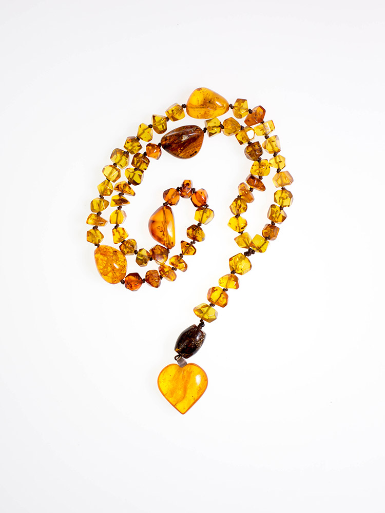 Catholic prayer object-Rosary-made of  amber from Baltic sea (cut by hand)