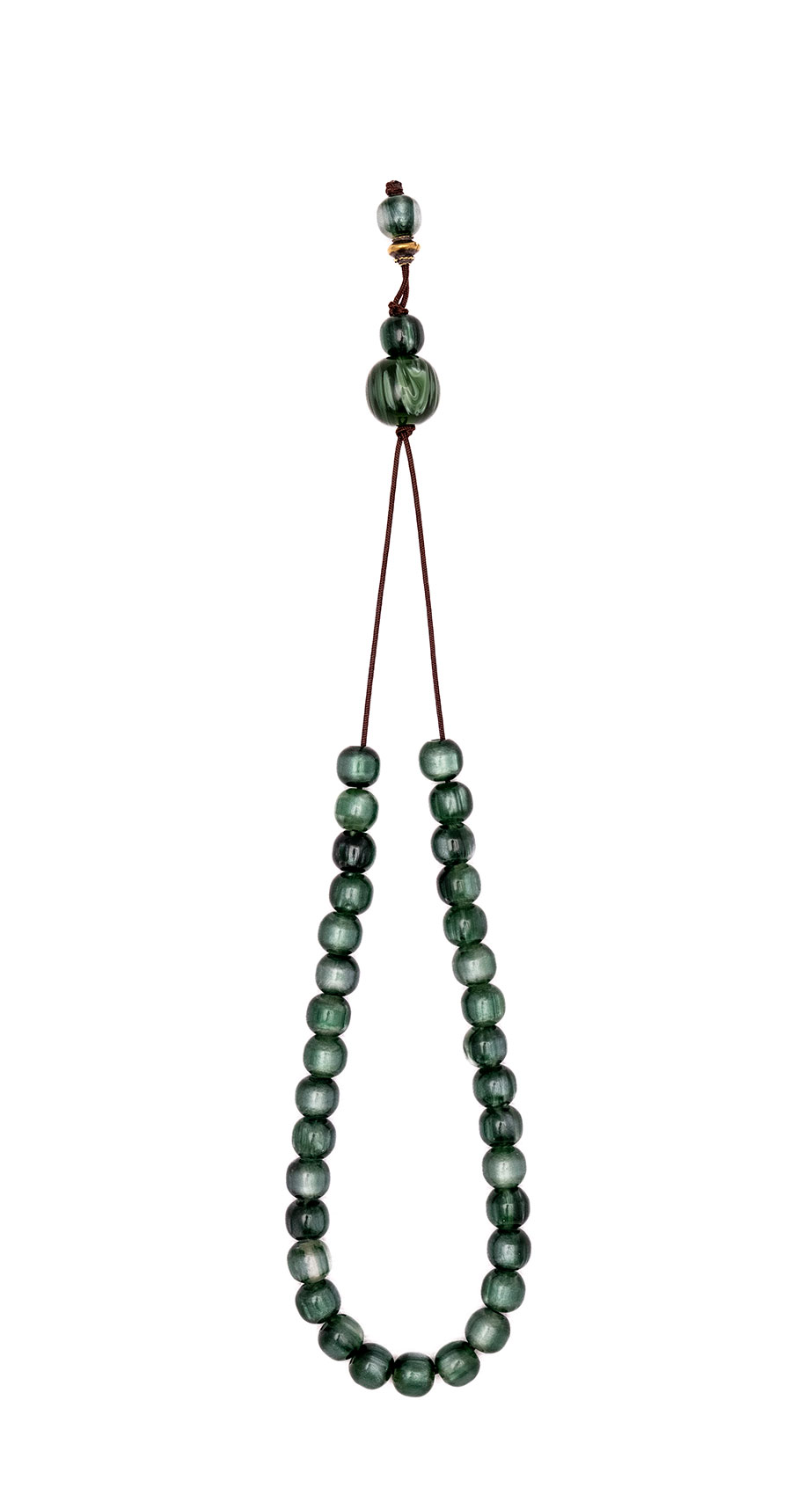 Artificial resin  (iridescent dark green) 33 beads